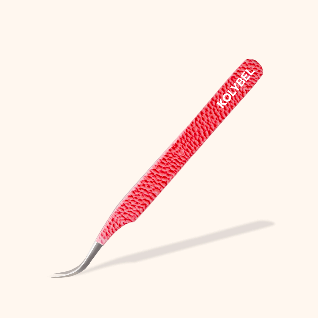 KP-14 Pink Marbling Tweezers For Eyelash Extension