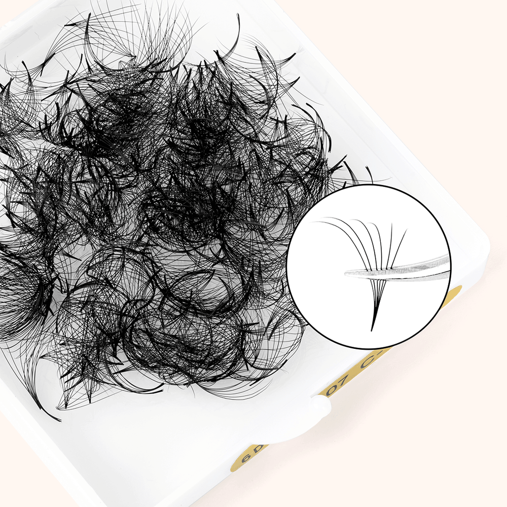 6D Handmade Pointy Base Premade Volume Loose Fans(500Fans)