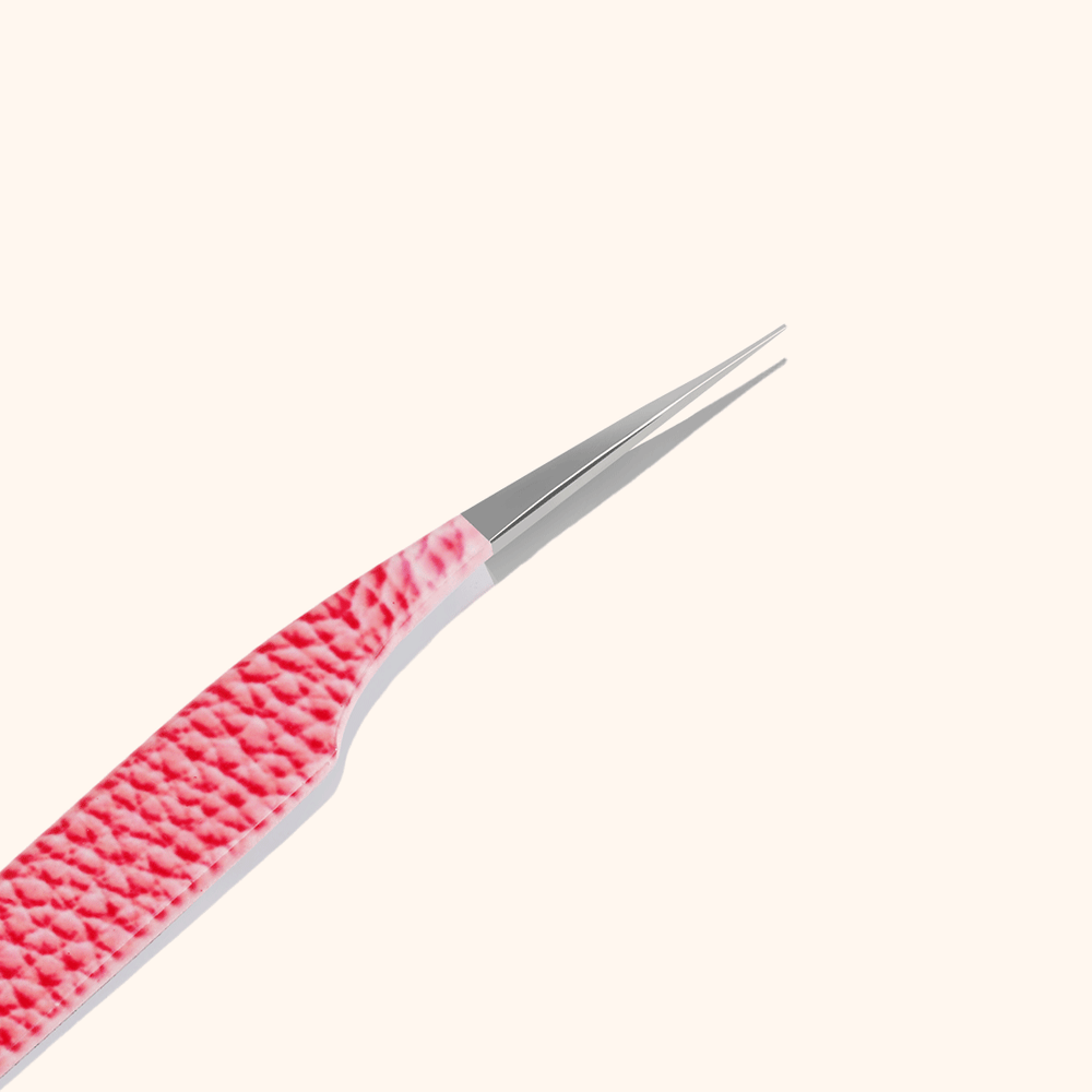 KP-11 Pink Marbling Tweezers For Eyelash Extension