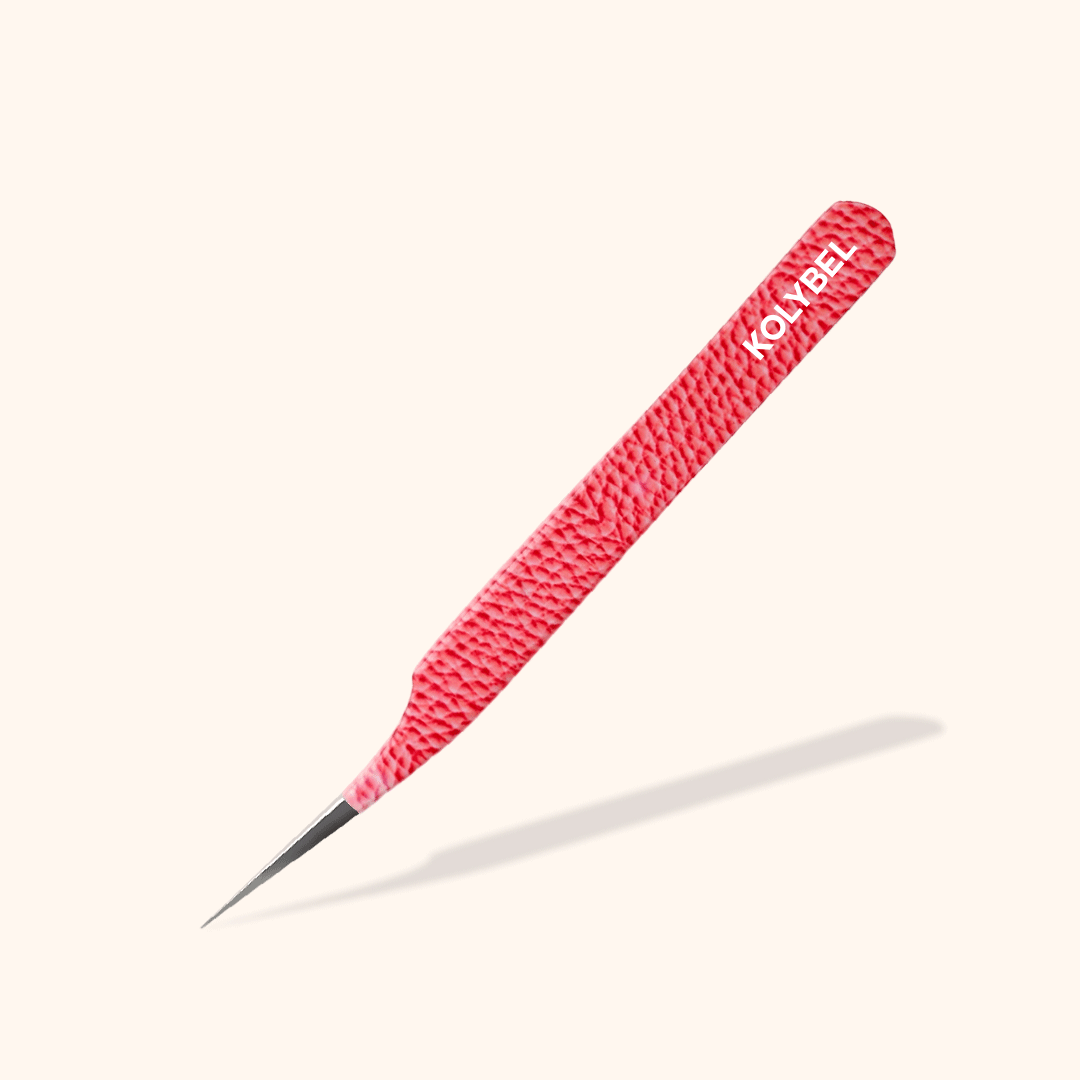 KP-11 Pink Marbling Tweezers For Eyelash Extension