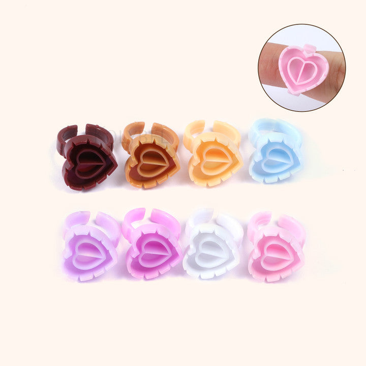 Heart-shaped Disposable Glue Finger Ring Cup(100pcs) - Kolybel