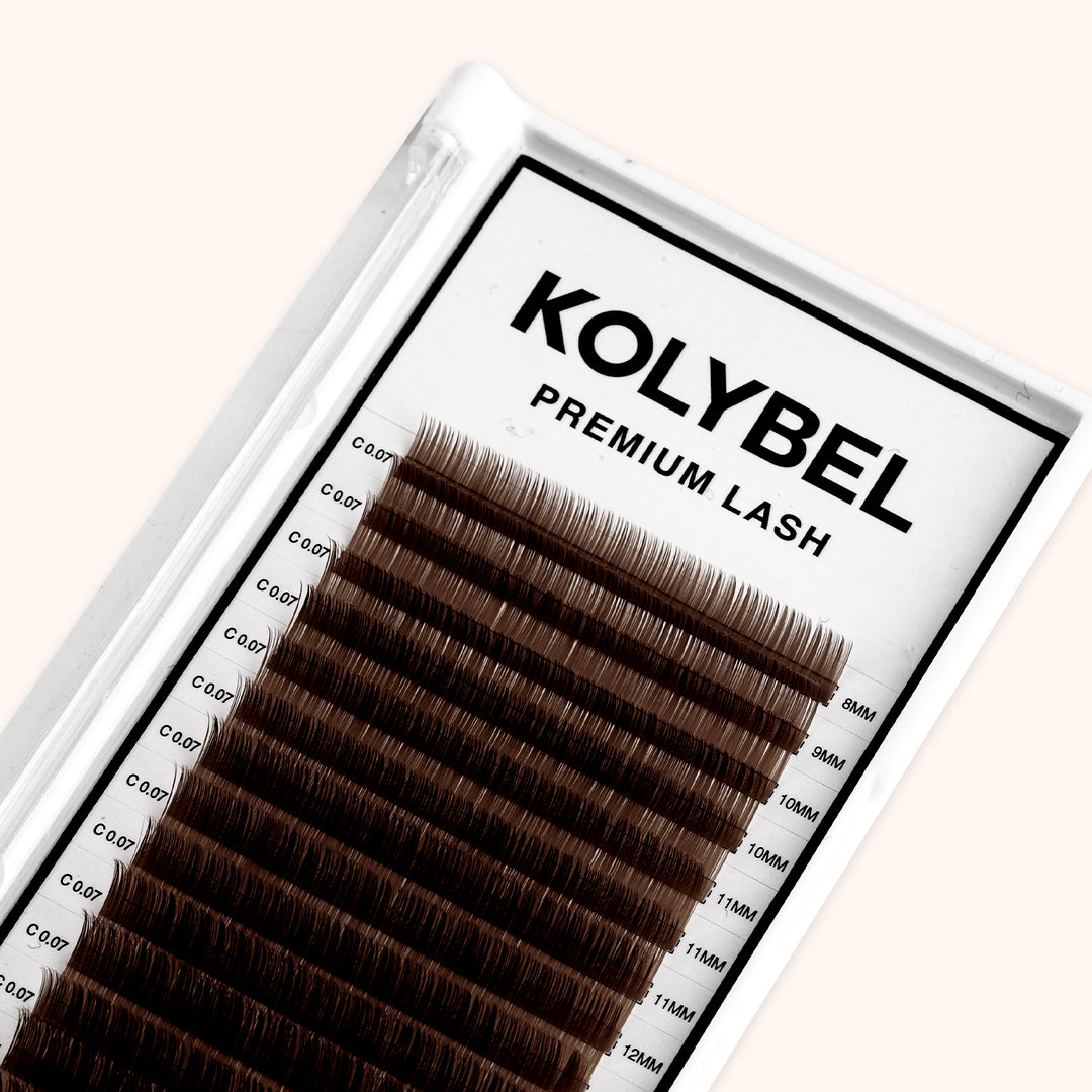 KOLYBEL LASH Brown Premium Lashes Colored Volume Eyelash Extensions