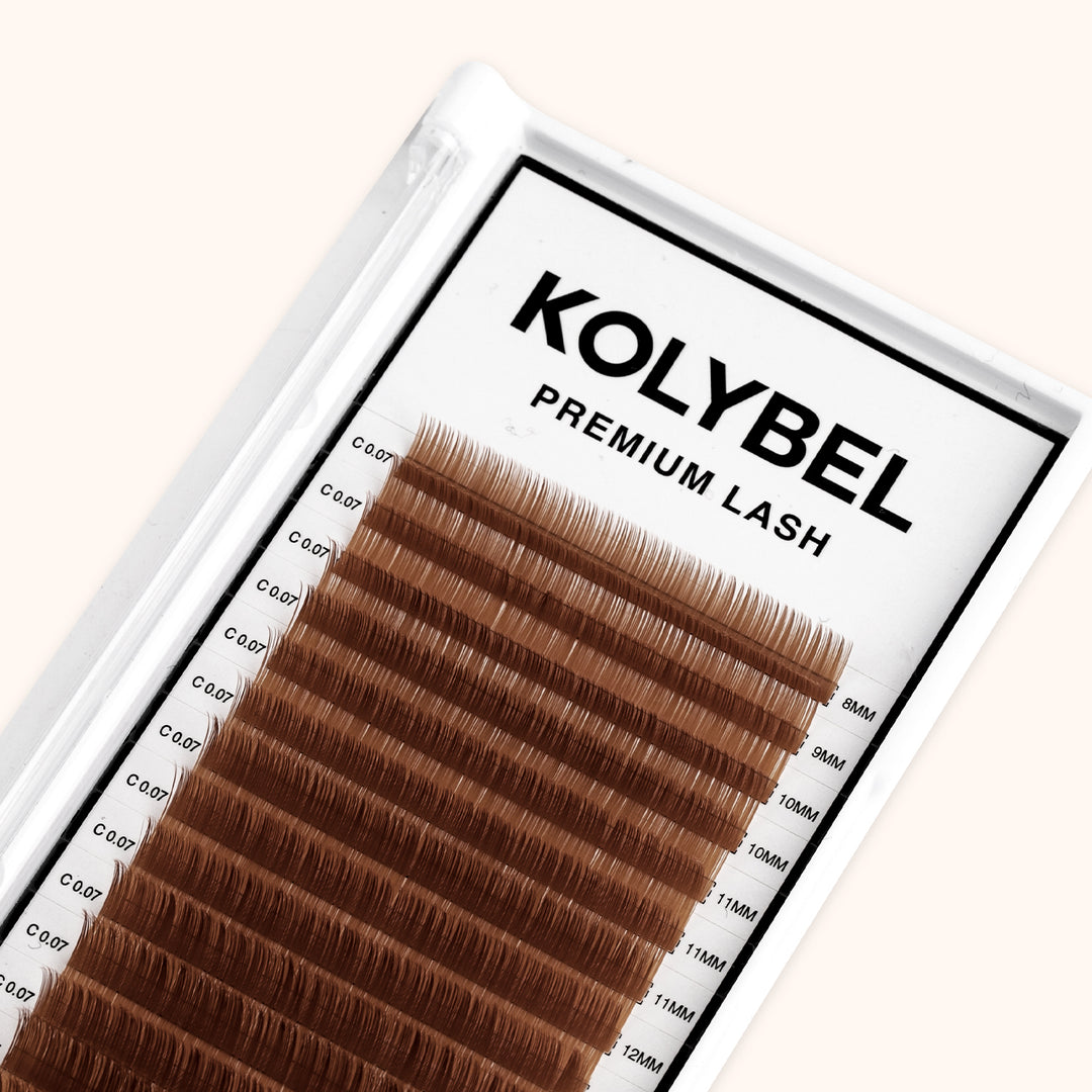 KOLYBEL LASH Brown Premium Lashes Colored Volume Eyelash Extensions