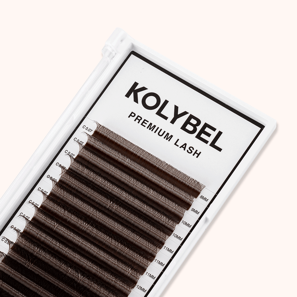 0.07MM Brown YY Premade Volume Fans Eyelash Extensions (16 Rows)