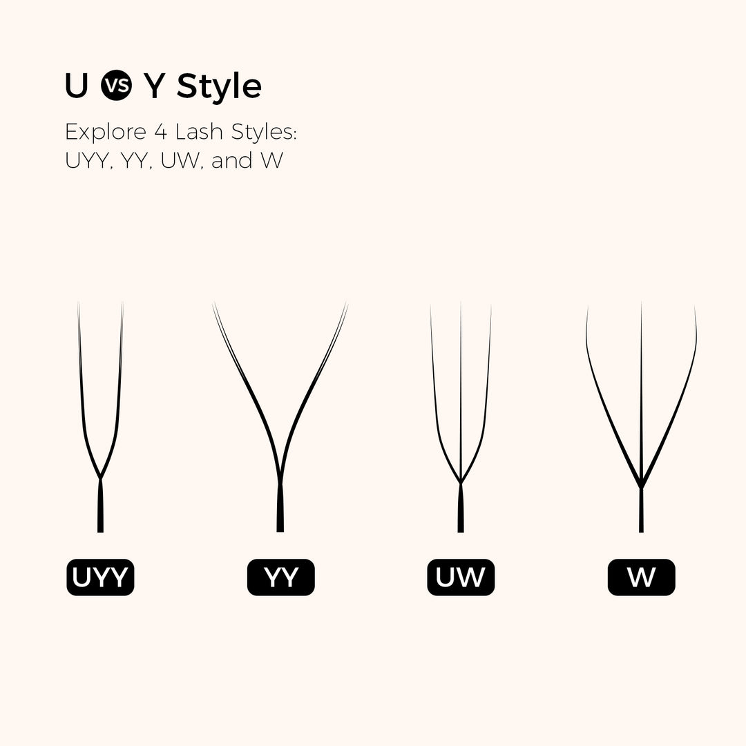 KOLYBEL LASH U-Shape YY Volume Lashes U-Shape W / U-W 3D Lashes UW LASHES